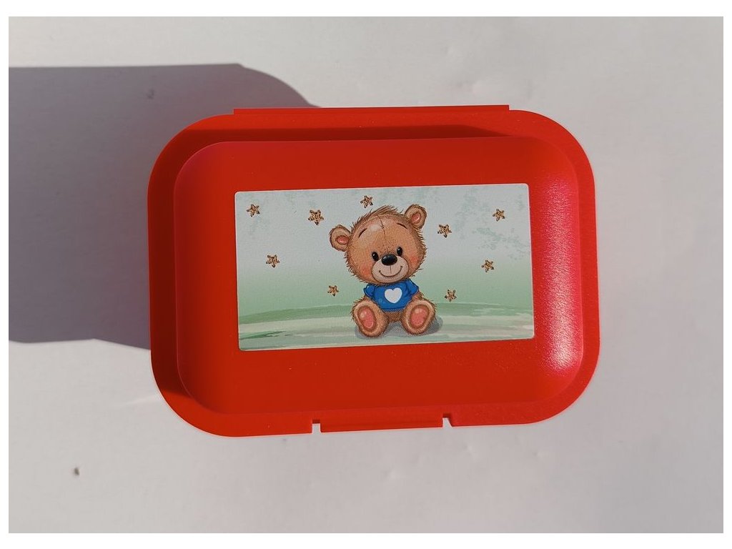 TVAR Gyermek uzsonnás doboz kicsi Piros maci