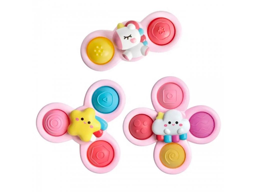 WOOPIE Spinner tapadókoronggal (3 db) Egyszarvú 3