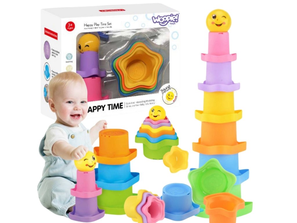 WOOPIE Piramis szenzoros csészék csillagok + labda