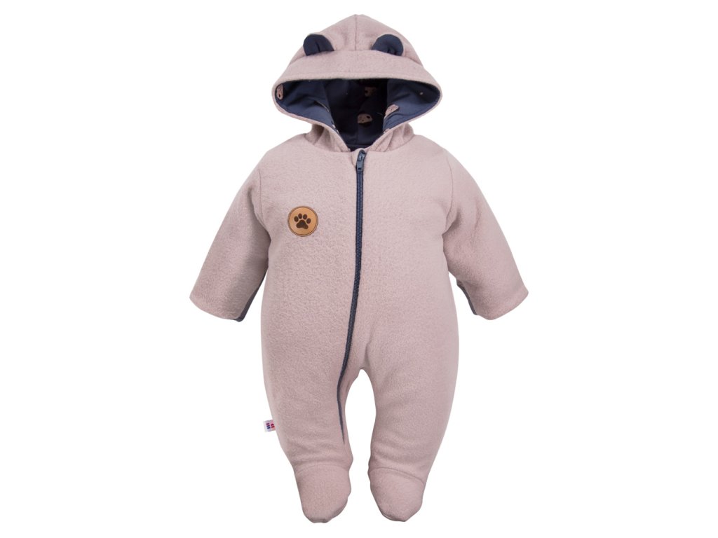 EEVI Bézs színű RUN&FUN baba fleece overall