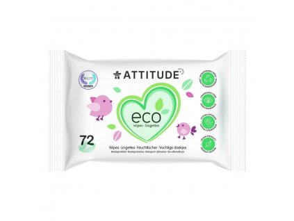 ATTITUDE Nedves törlőkendő illat nélkül (72 db)