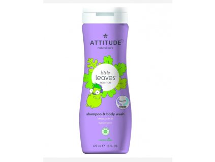 Baba testápoló és sampon (2 az 1-ben) ATTITUDE Kis levelek vanília és körte illattal 473 ml