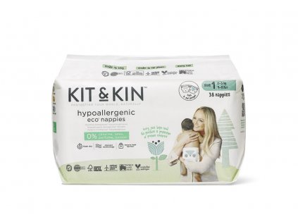 Kit & Kin Eco pelenkák 1, 2 - 5 kg, 38 db