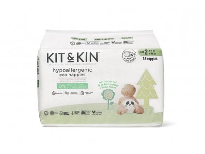 Kit & Kin Eco pelenkák 2, 4 - 8 kg, 38 db