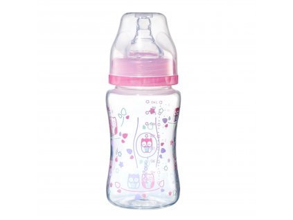 Csecsemő antikolikus palack széles nyakú 240 ml - piros