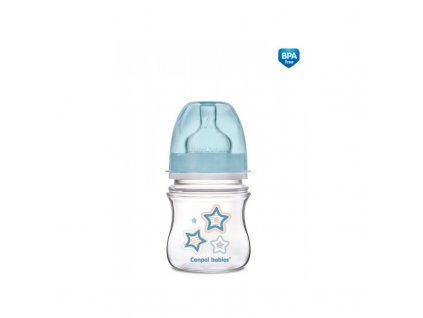 Canpol babák Széles szájú palack NEWBORN BABY 120ml kék