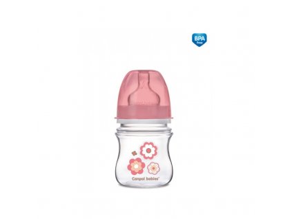 Canpol babák Széles szájú palack NEWBORN BABY 120ml rózsaszín