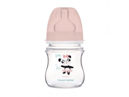 Canpol babák széles szájú üveg EXOTIC ANIMALS 120 ml rózsaszínű
