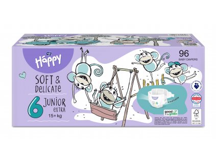 Bella Happy 6 Junior Extra 15+kg, 96 db JÁTÉKDOBOZ