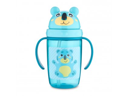 Canpol babakupa szilikon szívószállal HELLO LITTLE 400ml türkizkék színben