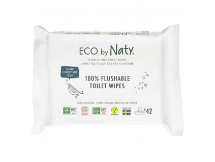 ECO by Naty Nedvesített öblíthető törlőkendők illatmentes WC-papír funkcióval (42db)