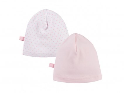 Pamut sapka fehér rózsaszín (2db)