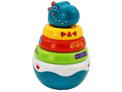 WOOPIE Érzékszervi játék piramis puzzle Dino