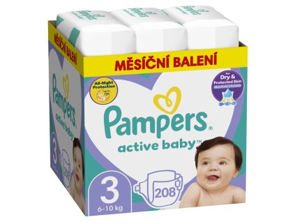 Pampers aktív baba 3 midi 6-10kg, 208 db (havi csomag)