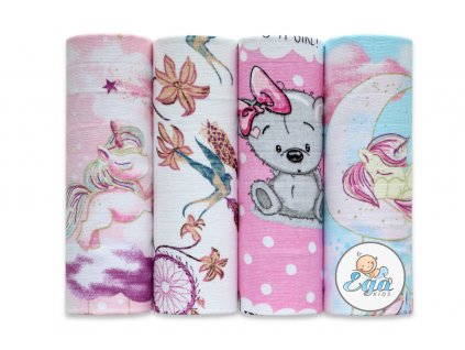 Ega Kids TETRA LUX pelenkák (4db) rózsaszínű