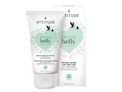 Természetes krém a fáradt lábakra ATTITUDE Blooming Belly nem csak terhes nőknek mentával 150 ml