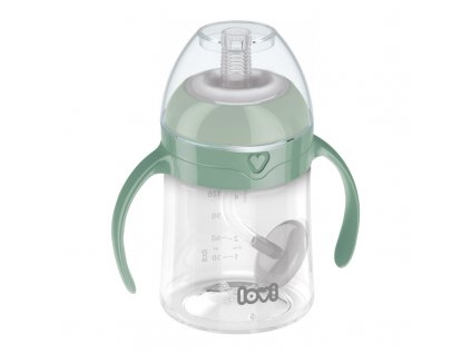 LOVI Első pohár szívószállal és súlyzóval 150ml zöld