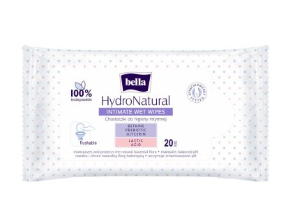 Bella HydroNatural intim nedves törlőkendők (20 db)