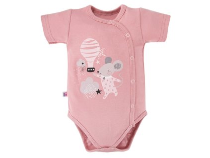 Rövid ujjú body MELLOW rózsaszín