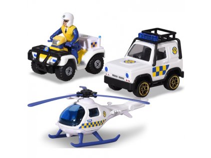 DICKIE TOYS Tűzoltó Sam figura és 3 rendőrségi jármű 1