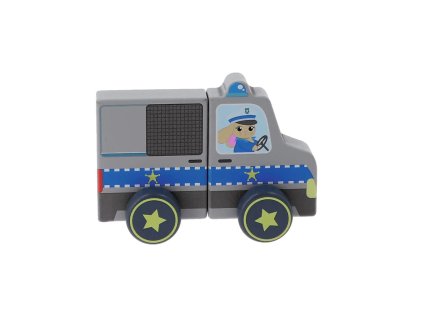TREFL Mágneses fa autó Tiny Tails Police 1