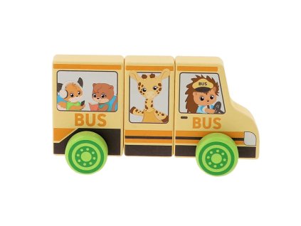 TREFL Fa mágneses autó Tiny Tails busz 1