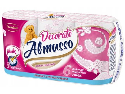 Almusso Decorato toalettpapír 3 rétegű 6db rózsaszín 2