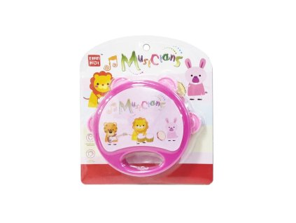 Gyermek tamburin 15,5 cm rózsaszín