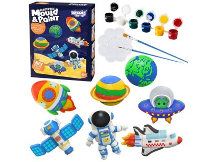WOOPIE Kreatív szett Gipszfigurák festékekkel Űr