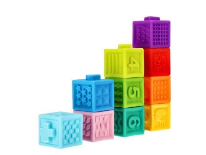 BAM BAM Gumis színes kockák 10db