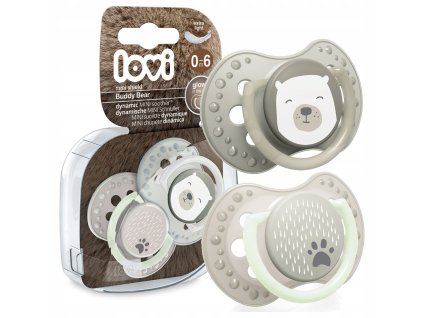LOVI Szilikon dinamikus cumi BUDDY BEAR 0 6 hó (2 db)