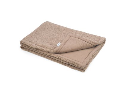 ALBERO MIO Gyermek velúr takaró COTTON MUSLIN & BOUCLE karamell