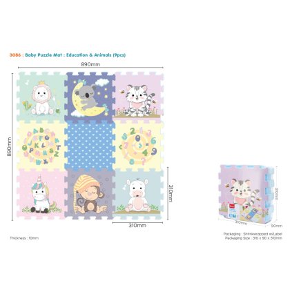 9 db-os puha kockák Állatok