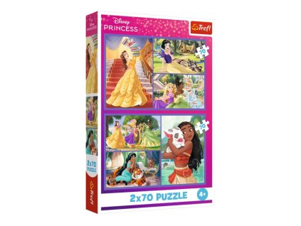 TREFL Puzzle Disney hercegnők 2x70 darab Mesebeli napok