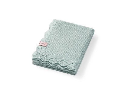 BabyOno Babáknak való bambusz takaró díszített 75x100cm zöld