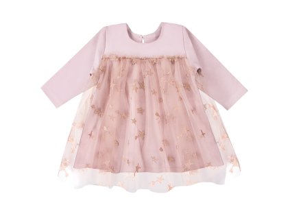 Gyermek alkalmi ruha csillagokkal, rózsaszín