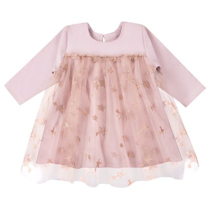 Gyermek alkalmi ruha csillagokkal, rózsaszín