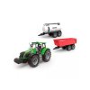 Mezőgazdasági traktor két pótkocsival zöld 2