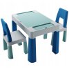TEGGI Gyermek asztal és szék garnitúra 1+2 türkiz sötétkék szürke