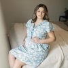 EEVI LINDA kék Százszorszép kismama hálóing (7)