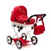 New Baby Babakocsi babáknak COMFORT piros, fehér virágokkal