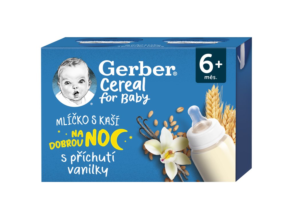 GERBER Obilné mlieko s vanilkovou kašou 2x200ml