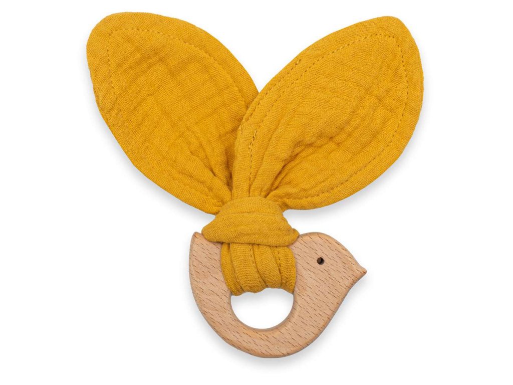 New Baby Detské hryzátko s vtáčikom Bird mustard