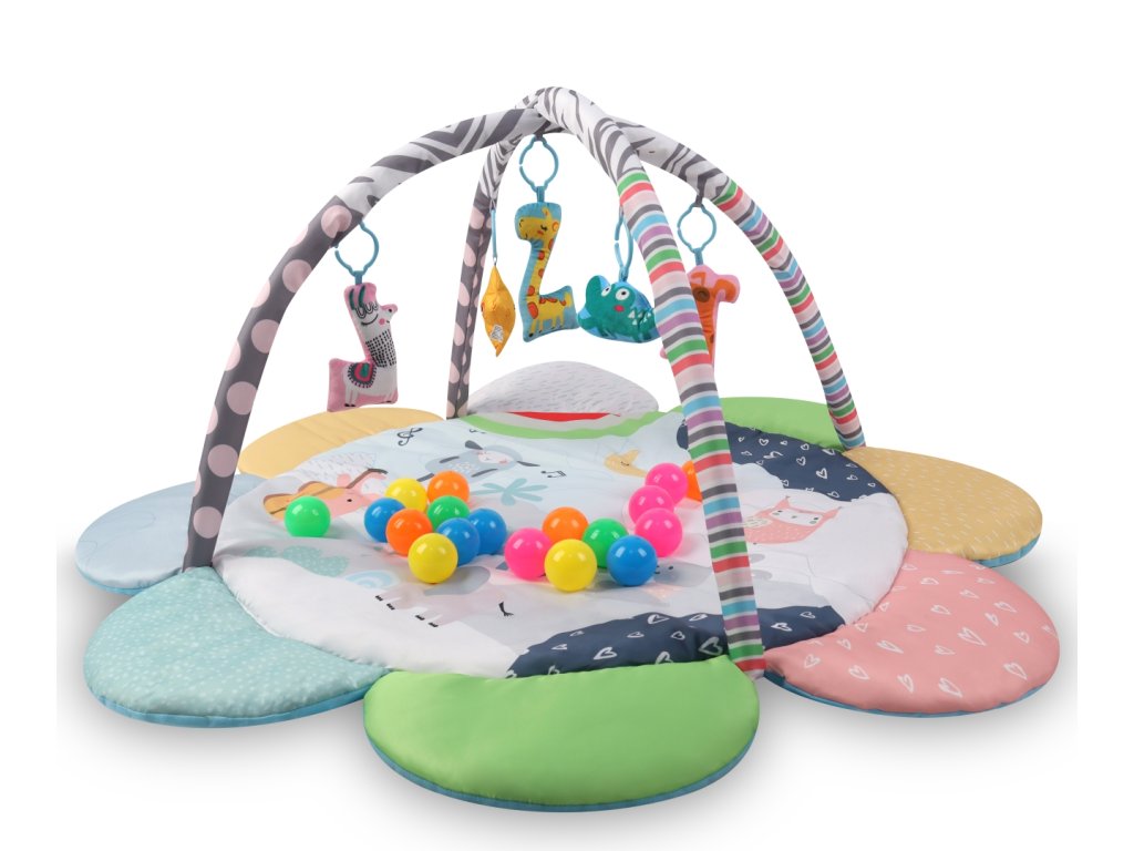 MILLY MALLY Vzdelávacia podložka na hranie 2v1 Kvetina Zoo