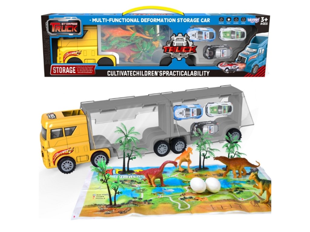 WOOPIE Ťahač s autami a dinosaurami 2