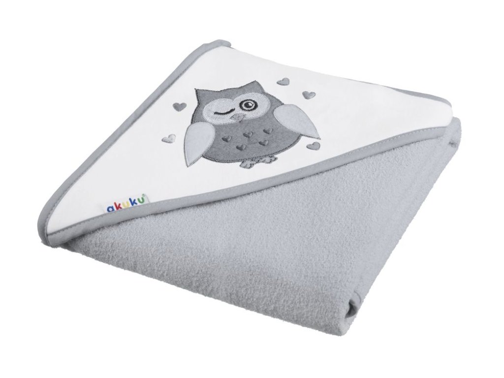 Akuku Froté uterák s kapucňou 100x100cm sivý