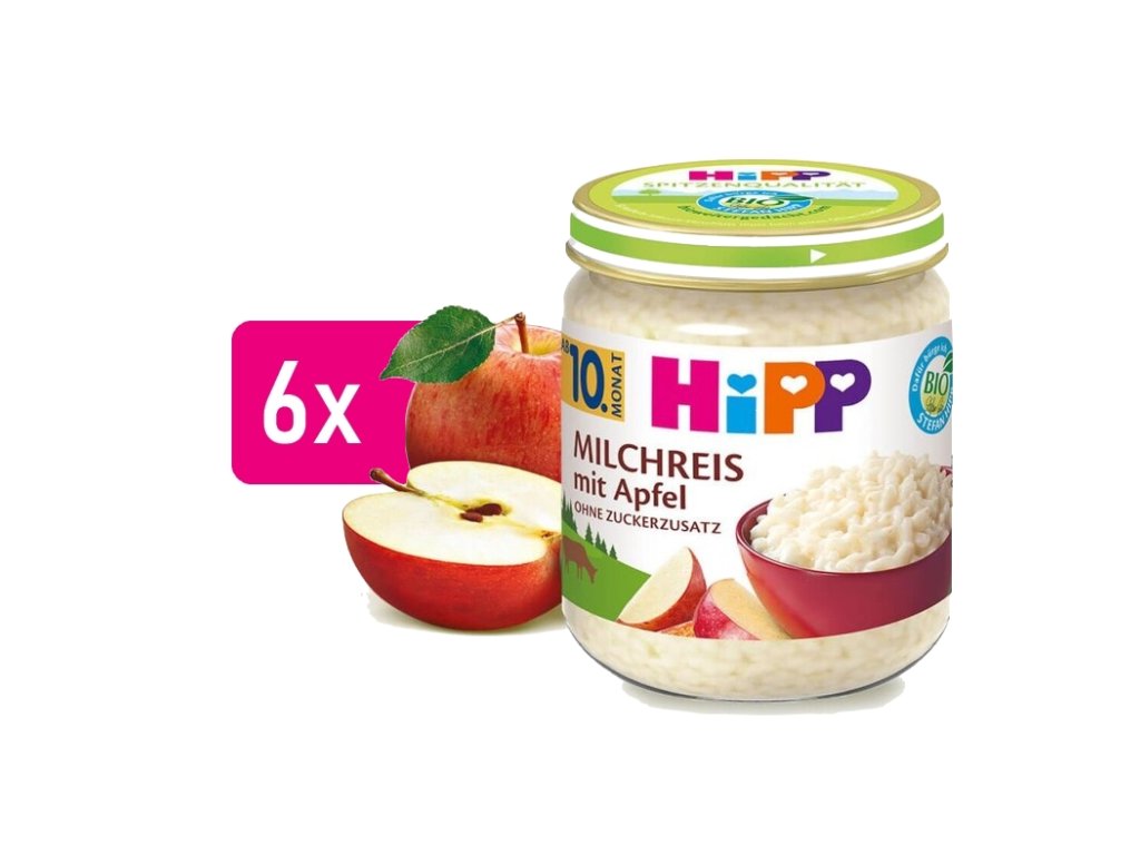 HiPP BIO Mliečna ryža s jablkami 6x200g