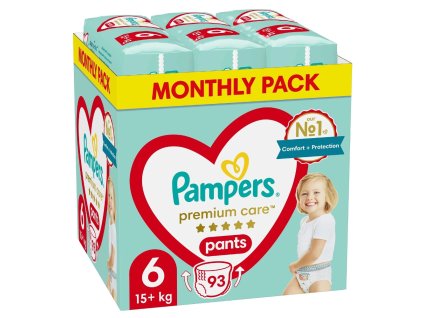 Pampers Premium care 6 Pants , 93ks, 15+kg (mesačné balenie)