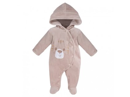 EEVI Detský velúrový overal BABY LOVE béžový 56
