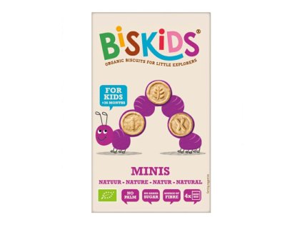 BISkids BIO detské celozrnné mini sušienky Natural bez pridaného cukru 120g